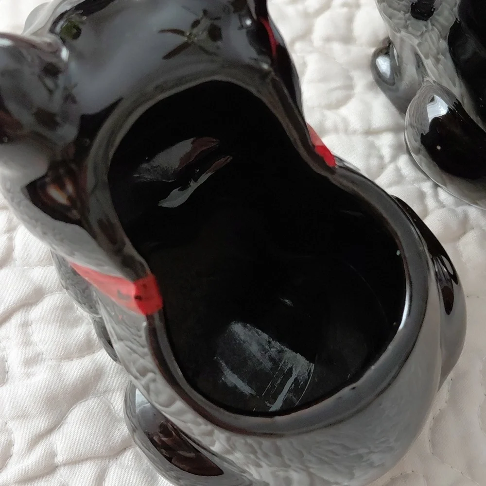 Vintage Black Cat Ceramic Creamer and Sugar Jar by Shafford - Picture 4 of 4